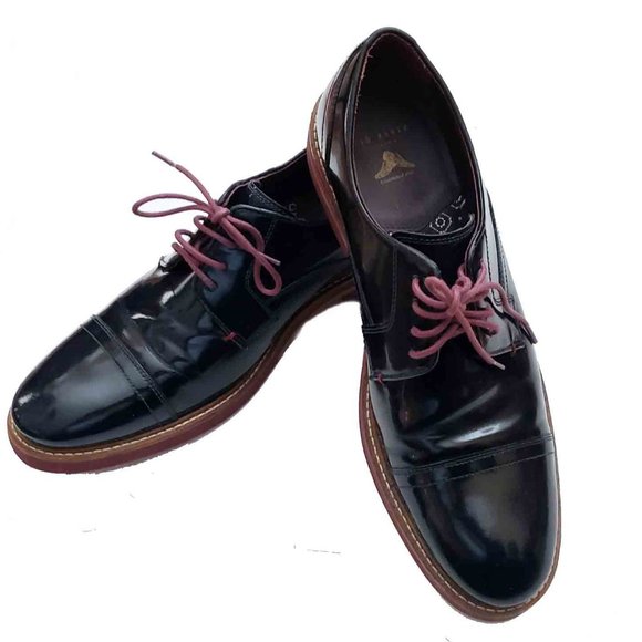 Ted Baker Layke Cap Toe Dress Shoes Navy Blue Men's Size USA 9M - Picture 1 of 5